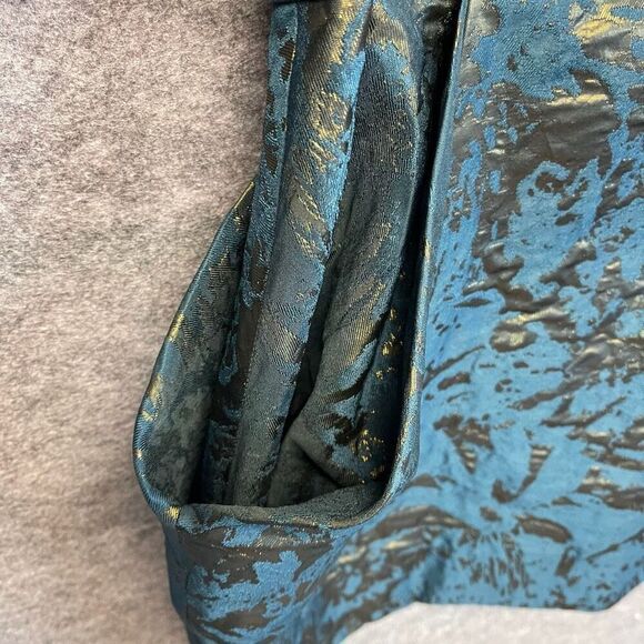 ALL SAINTS Dress Size 4 Opulence Teal Bronze Jacquard Cap Sleeve Cocktail Mini - Picture 7 of 16